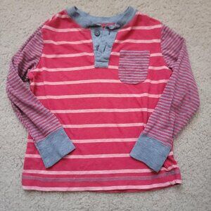 Arizona Jean Co Pullover T Shirt Toddler Boys Size 3T Red Stripe Long Sleeve Tee